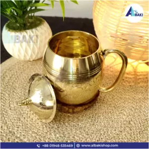 Home 18 Brass Mug with Cover