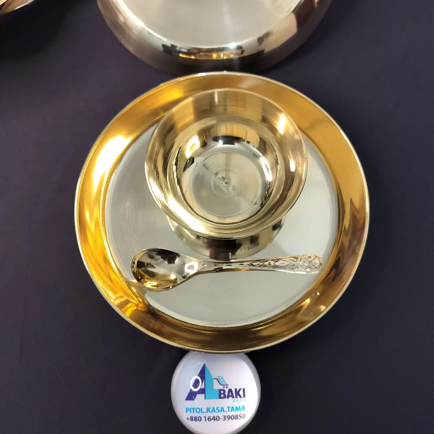 Pitol Baby Set (8 Inch Plate, Bowl & Spoon) - পিতলের বেবি সেট 2 Pitol Baby Set (8 Inch Plate, Bowl & Spoon) - পিতলের বেবি সেট - Image 2