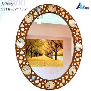 Home 27 Wooden Wall Design Big Mirror Oval Shape