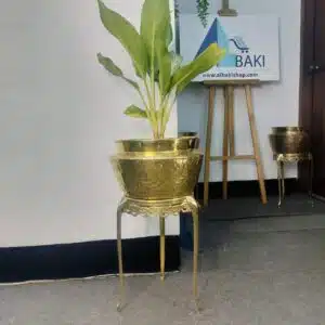 Home 29 পিতলের ডিজাইন বড় ফুলের টব এবং স্টান্ড সেট